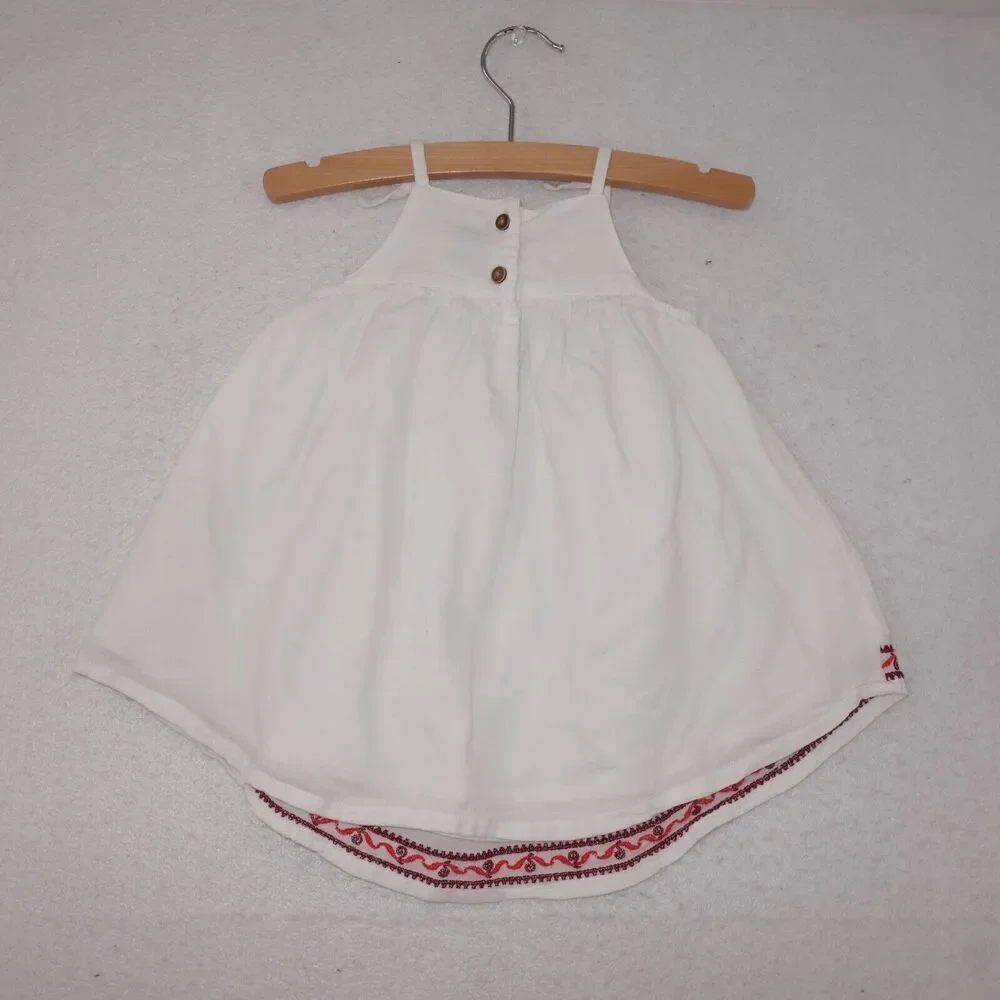 Old Navy Lightweight White Sleeveless Smocked Tunic Shirt Boho 12-18 months